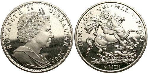 1 Corona Gibilterra  Elisabetta II (1926-2022)