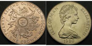 1 Corona Isola di Man  Elisabetta II (1926-2022)