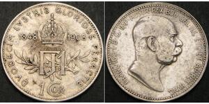 1 Corona Австро-Венгрия (1867-1918) Серебро Франц Иосиф I (1830 - 1916)