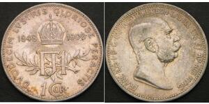 1 Corona Австро-Венгрия (1867-1918) Серебро Франц Иосиф I (1830 - 1916)