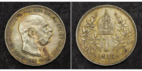 1 Corona Австро-Венгрия (1867-1918) Серебро Франц Иосиф I (1830 - 1916)