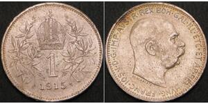 1 Corona Австро-Угорщина (1867-1918) Срібло Франц Иосиф I (1830 - 1916)