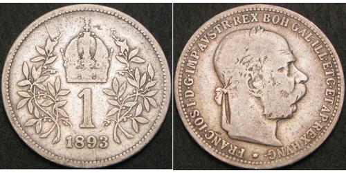 1 Corona Австро-Угорщина (1867-1918) Срібло Франц Иосиф I (1830 - 1916)