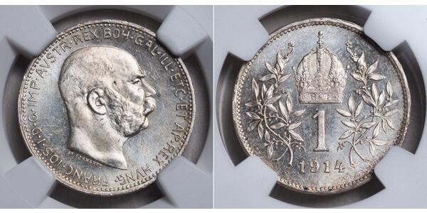 1 Corona 奥匈帝国 (1867 - 1918) 銀 弗朗茨·约瑟夫一世 (1830 - 1916)