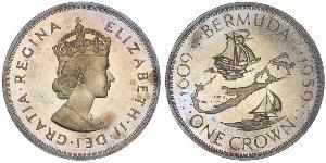 1 Crown Bermudes Argent Elizabeth II (1926-2022)