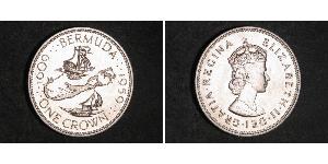 1 Crown Bermudes Argent Elizabeth II (1926-2022)