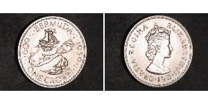 1 Crown Bermudes Argent Elizabeth II (1926-2022)