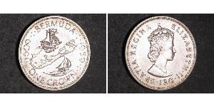 1 Crown Bermudes Argent Elizabeth II (1926-2022)