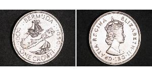 1 Crown Bermudes Argent Elizabeth II (1926-2022)