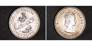 1 Crown Bermudes Argent Elizabeth II (1926-2022)