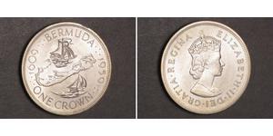 1 Crown Bermudes Argent Elizabeth II (1926-2022)