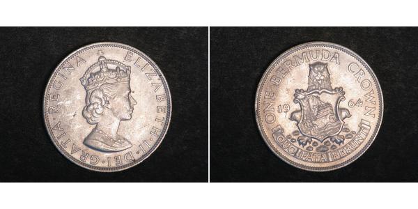 1 Crown Bermudes Argent Elizabeth II (1926-2022)