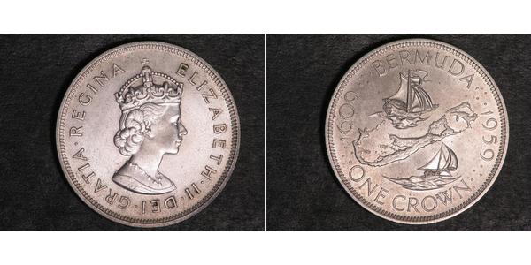 1 Crown Bermudes Argent Elizabeth II (1926-2022)
