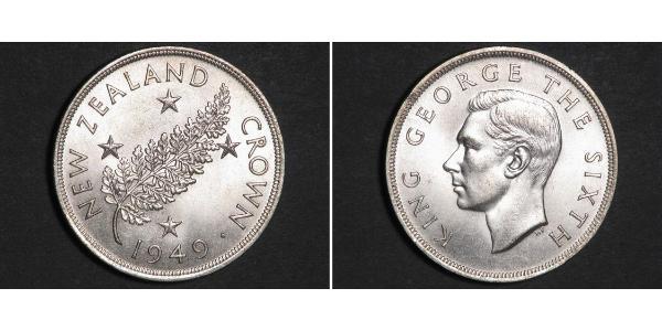 1 Crown Nouvelle-Zélande Argent George VI (1895-1952)