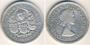 1 Crown Southern Rhodesia (1923-1980) Argent Elizabeth II (1926-2022)