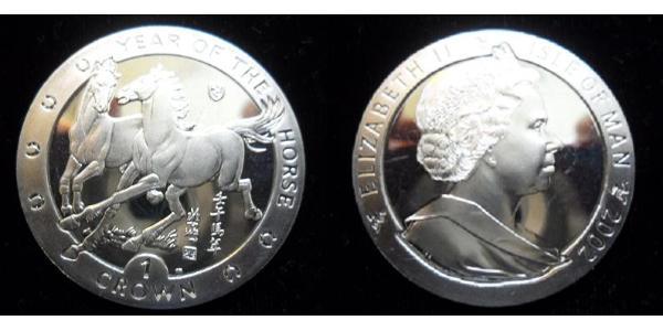 1 Crown Île de Man Argent Elizabeth II (1926-2022)