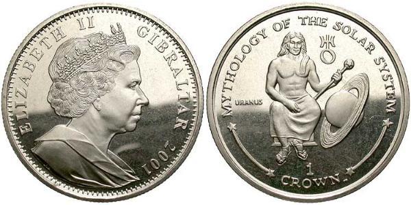 1 Crown Gibraltar Copper/Nickel Elizabeth II (1926-2022)