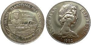 1 Crown Isle of Man Copper/Nickel Elizabeth II (1926-2022)