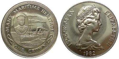 1 Crown Isle of Man Copper/Nickel Elizabeth II (1926-2022)