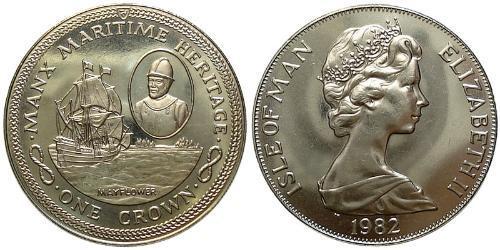1 Crown Isle of Man Copper/Nickel Elizabeth II (1926-2022)
