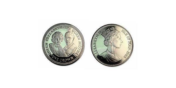1 Crown Isle of Man Copper/Nickel Elizabeth II (1926-2022)