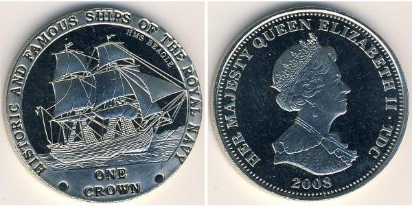 1 Crown Tristan da Cunha Copper/Nickel Elizabeth II (1926-2022)