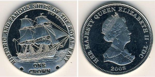 1 Crown Tristan da Cunha Copper/Nickel Elizabeth II (1926-2022)