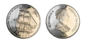 1 Crown Tristan da Cunha (archipel) Cuivre/Nickel Elizabeth II (1926-2022)