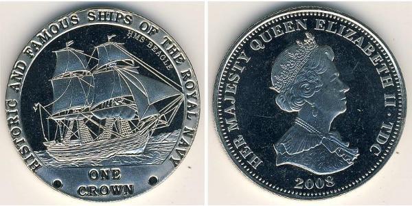 1 Crown Tristan da Cunha (archipel) Cuivre/Nickel Elizabeth II (1926-2022)