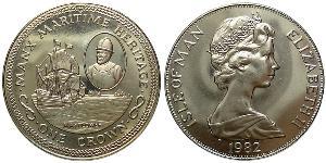 1 Crown Isle of Man Kupfer/Nickel Elizabeth II (1926-2022)