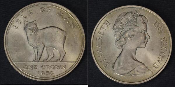 1 Crown Isle of Man Kupfer/Nickel Elizabeth II (1926-2022)