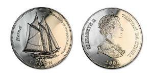 1 Crown Tristan da Cunha Kupfer/Nickel Elizabeth II (1926-2022)