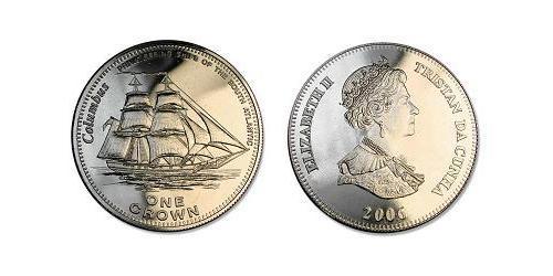 1 Crown Tristan da Cunha Kupfer/Nickel Elizabeth II (1926-2022)