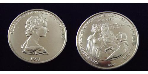 1 Crown Turks- und Caicosinseln Kupfer/Nickel Elizabeth II (1926-2022)