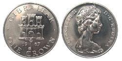 1 Crown Gibraltar Níquel/Cobre Isabel II (1926-2022)