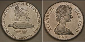 1 Crown Isla Ascensión Níquel/Cobre Isabel II (1926-2022)