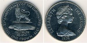 1 Crown Isla Ascensión Níquel/Cobre Isabel II (1926-2022)