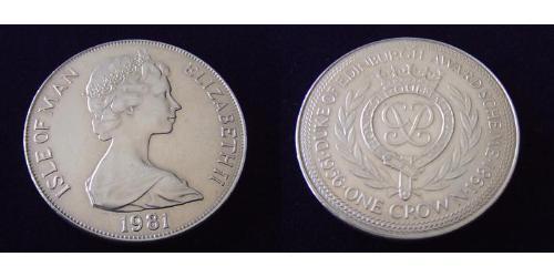 1 Crown Isla de Man Níquel/Cobre Isabel II (1926-2022)