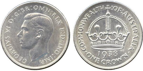 1 Crown Australia (1788 - 1939) Plata Jorge VI (1895-1952)