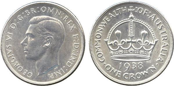 1 Crown Australia (1788 - 1939) Plata Jorge VI (1895-1952)