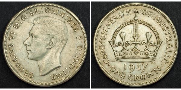 1 Crown Australia (1788 - 1939) Plata Jorge VI (1895-1952)