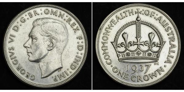 1 Crown Australia (1788 - 1939) Plata Jorge VI (1895-1952)