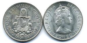 1 Crown Bermudas Plata Isabel II (1926-2022)