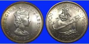 1 Crown Bermudas Plata Isabel II (1926-2022)