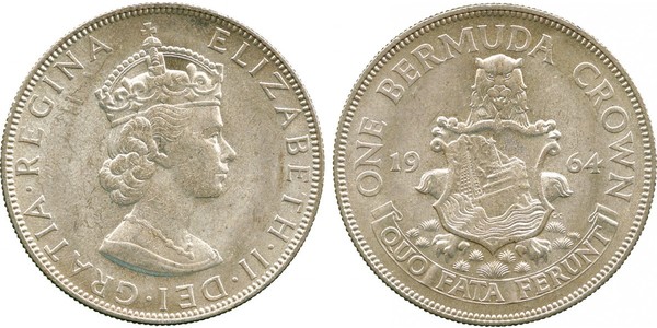 1 Crown Bermudas Plata Isabel II (1926-2022)