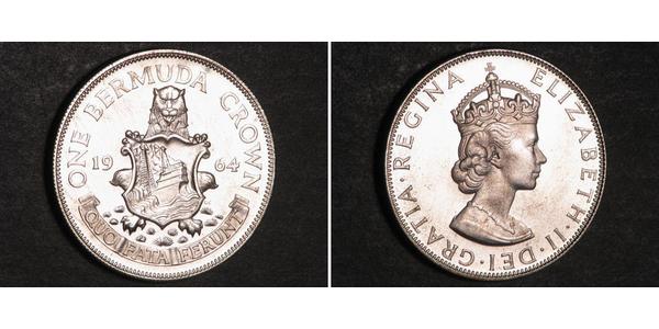 1 Crown Bermudas Plata Isabel II (1926-2022)