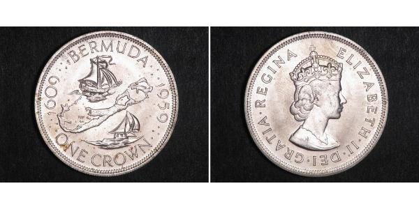 1 Crown Bermudas Plata Isabel II (1926-2022)
