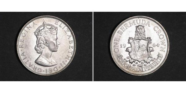 1 Crown Bermudas Plata Isabel II (1926-2022)