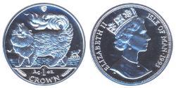 1 Crown Isla de Man Plata 