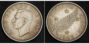 1 Crown Nueva Zelanda Plata Jorge VI (1895-1952)